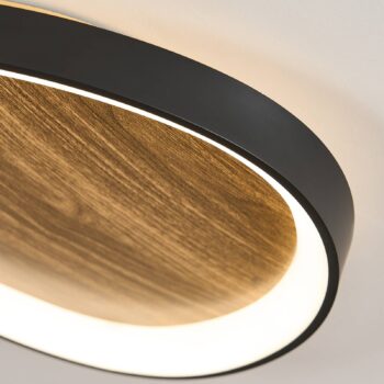 Nástenné svietidlo Bezi LED, svetlé drevo, Ø 45 cm, drevo, CCT
