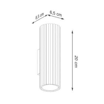 Nástenné svietidlo Carbon, čierne, výška 20 cm, hliník, 2 svetlá.