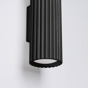 Nástenné svietidlo Carbon, čierne, výška 20 cm, hliník, 2 svetlá.