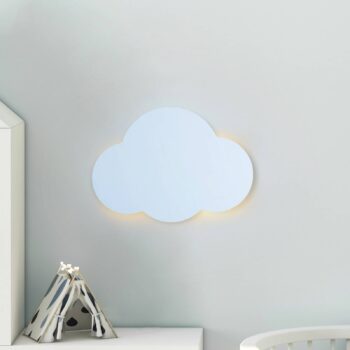 Nástenné svietidlo Cloud, modrá farba, oceľ, nepriame svetlo, 38 x 27 cm