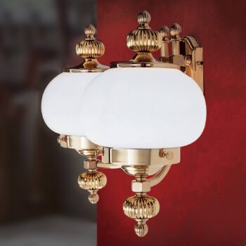 Nástenné svietidlo Delia mosadzné, 2-plameňové