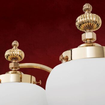 Nástenné svietidlo Delia mosadzné, 2-plameňové