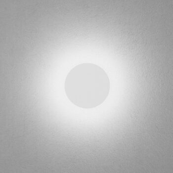 Nástenné svietidlo Egger DLS Orbit, biele, Ø 12,5 cm, hliník, 2 700 K