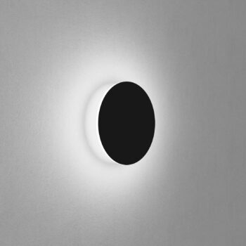Nástenné svietidlo Egger DLS Orbit, čierne, Ø 25 cm, hliník, 2 700 K