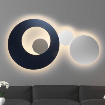 Nástenné svietidlo Escale Blade LED, sivá farba, Ø 24 cm