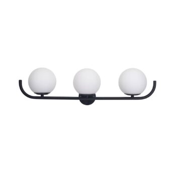 Nástenné svietidlo Forlight Sfera Triple, čierne, sklo, šírka 58 cm