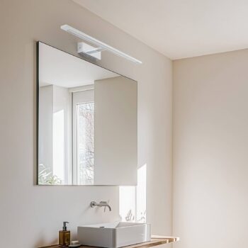 Nástenné svietidlo Gallery LED, chrómová farba, kov šírka 62 cm IP44