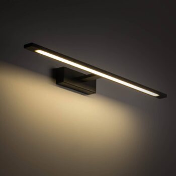 Nástenné svietidlo Gallery LED, čierne, kov, šírka 62 cm, IP44