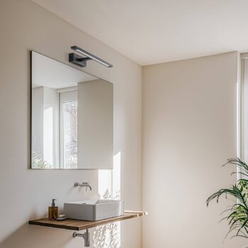 Nástenné svietidlo Gallery LED, čierne, kovové šírka 41,5 cm IP44