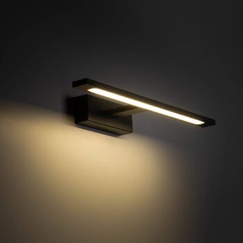 Nástenné svietidlo Gallery LED, čierne, kovové šírka 41,5 cm IP44