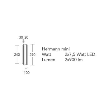 Nástenné svietidlo HerzBlut LED Hermann mini, prírodný dub, stmievateľné