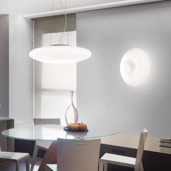 Nástenné svietidlo Ideal Lux Glory, opálové sklo, Ø 60 cm