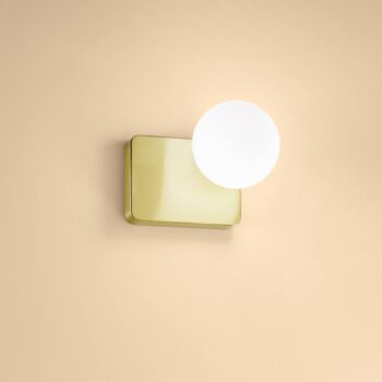 Nástenné svietidlo Ideal Lux Penta, zlatá farba, opálové sklo, hliník