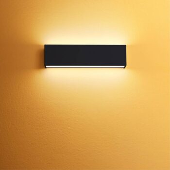 Nástenné svietidlo LED Box W2 bi-emission, W 31,9 cm, čierna, 2700 K
