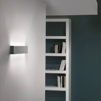 Nástenné svietidlo LED Box W2 bi-emission, W 31,9 cm, čierna, 2700 K