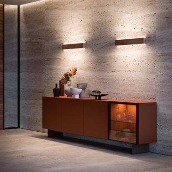 Nástenné svietidlo LED Box W2 bi-emission, W 61,9 cm, čierna, 2700 K