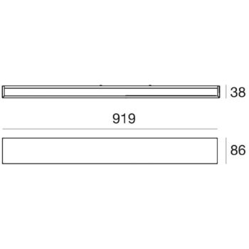 Nástenné svietidlo LED Box W2 bi-emission, W 91,9 cm, čierna, 2700 K
