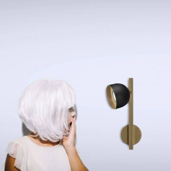 Nástenné svietidlo LED Dome čierne s rovným rámom