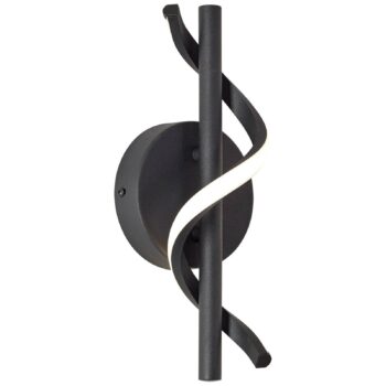 Nástenné svietidlo LED Eunice, šírka 12 cm, čierna farba, kov