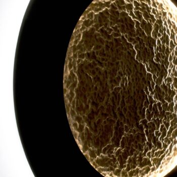 Nástenné svietidlo LED Luna Piena, hnedo-čierno-zlaté, Ø 80 cm