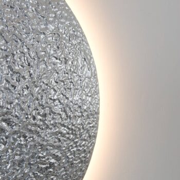 Nástenné svietidlo LED Meteor, strieborná farba, Ø 100 cm, železo