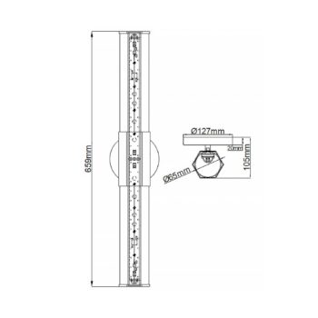 Nástenné svietidlo LED do kúpeľne Facet Dual, chróm, 2 svetlá, šírka 66 cm
