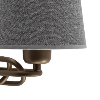 Nástenné svietidlo Lazar, sivá/zlatá antika, Ø 20 cm, textil/kov