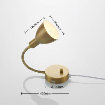 Nástenné svietidlo Lindby Amrei, starožitná mosadz, 42 cm, zástrčka,