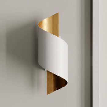 Nástenné svietidlo Lindby Desirio, biela/zlatá, 24 cm, kov