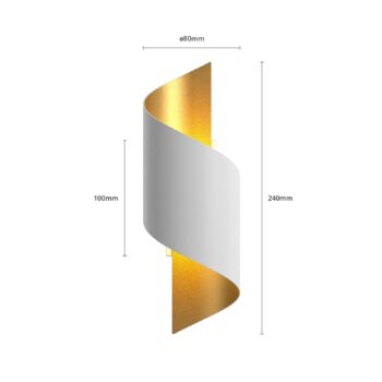 Nástenné svietidlo Lindby Desirio, biela/zlatá, 24 cm, kov