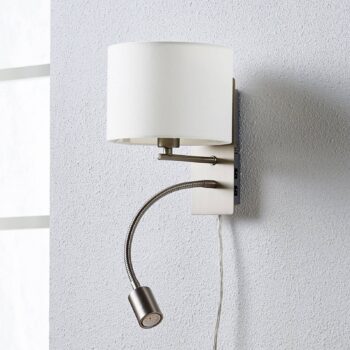 Nástenné svietidlo Lindby Florens, nikel, LED lampa na čítanie, 23,5 cm