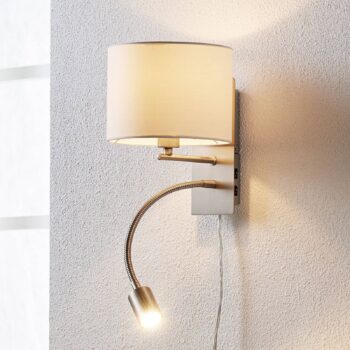 Nástenné svietidlo Lindby Florens, nikel, LED lampa na čítanie, 23,5 cm