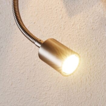 Nástenné svietidlo Lindby Florens, nikel, LED lampa na čítanie, 23,5 cm