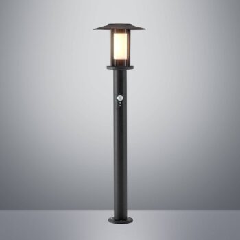 Nástenné svietidlo Lindby Gregory LED, 76 cm, senzor, tmavosivá, IP44
