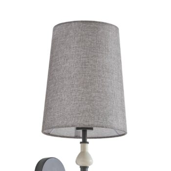 Nástenné svietidlo Lindby Haldorin, sivo-čierne, textil, 58 cm