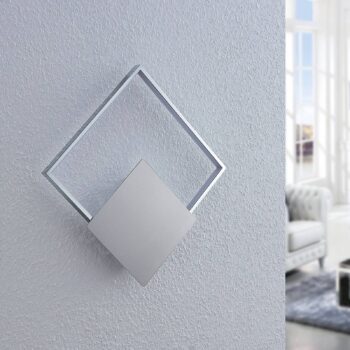 Nástenné svietidlo Lindby LED Anays, 32 cm x 32 cm, chróm/čierna
