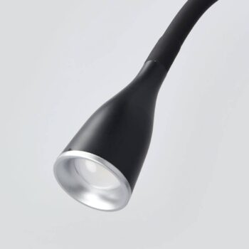 Nástenné svietidlo Lindby LED Enna, 34 cm, čierne, vypínač, USB
