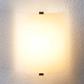 Nástenné svietidlo Lindby LED Helmi, výška 21 cm, sklo, polkruhové