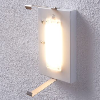 Nástenné svietidlo Lindby LED Helmi, výška 21 cm, sklo, polkruhové