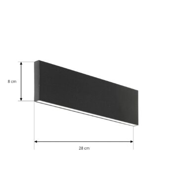 Nástenné svietidlo Lindby LED Ignazia, 28 cm, čierna, kov, hore/dole