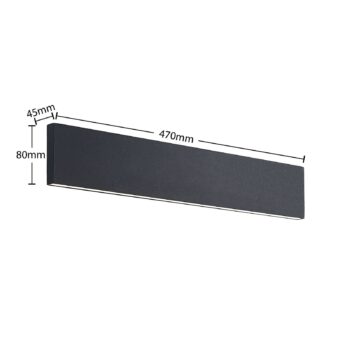 Nástenné svietidlo Lindby LED Ignazia, 47 cm, čierna, kov, hore/dole