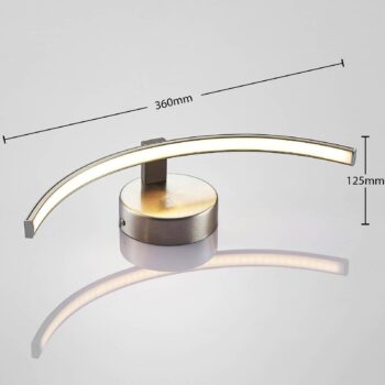 Nástenné svietidlo Lindby LED Iven, šírka 34 cm, nikel, 3 000 K