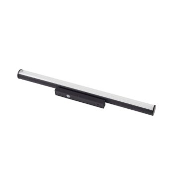 Nástenné svietidlo Lindby LED Kirka, čierne, kov, IP44, 90 cm, CCT