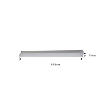 Nástenné svietidlo Lindby LED Philippa, hranaté, 89 cm, farba hliníka, IP44