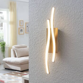 Nástenné svietidlo Lindby LED Safia, 45 cm, farba niklu, kov