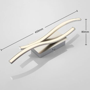 Nástenné svietidlo Lindby LED Safia, 45 cm, farba niklu, kov