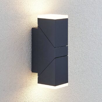 Nástenné svietidlo Lindby LED Sally, 22 cm, antracit, IP54