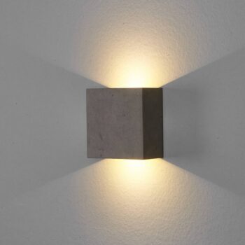 Nástenné svietidlo Lindby LED Yva, sivé, betón, 13 x 13 cm, hore/dole
