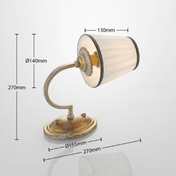 Nástenné svietidlo Lindby Lumiel, krémová/mosadz, textil, 27 cm