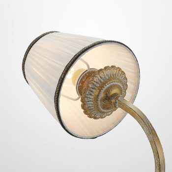 Nástenné svietidlo Lindby Lumiel, krémová/mosadz, textil, 27 cm